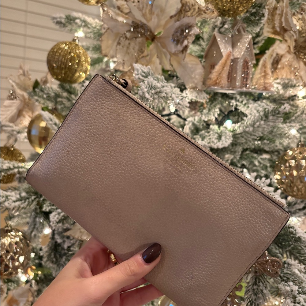Kate Spade Taupe Leather Clutch